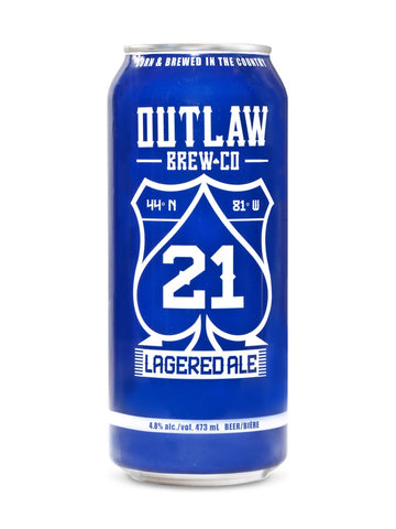 OUTLAW BREW CO 21 LAGERED ALE - 473mL CANS 4.8% alc./vol