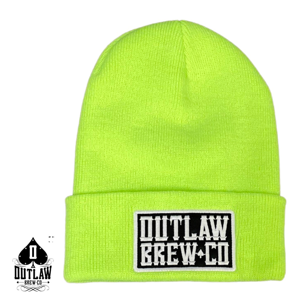 OUTLAW STACKED LOGO TOQUE NEON GREEN