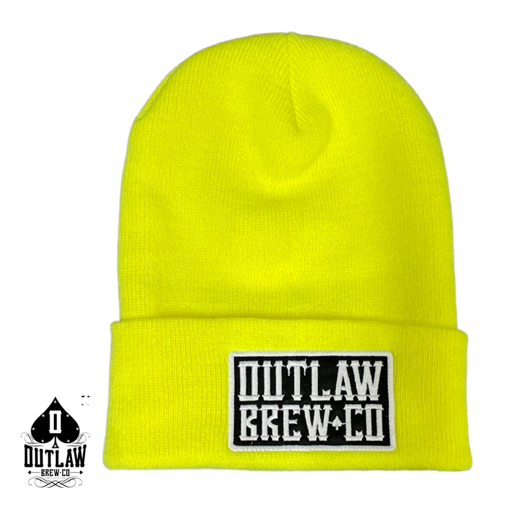 OUTLAW STACKED LOGO TOQUE NEON YELLOW